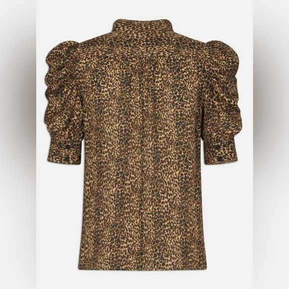 Frame Gillian Leopard-Print Silk Chiffon Blouse Size Medium (6-8) - Picture 16 of 16